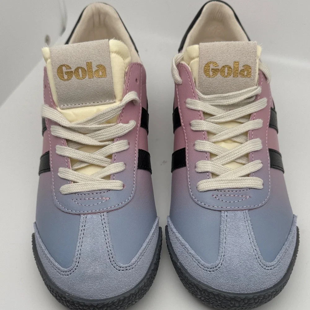 Gola Elan Ombre Low Top Leather Suede Purple, Pink Black Sneakers Size 7.5 - NEW